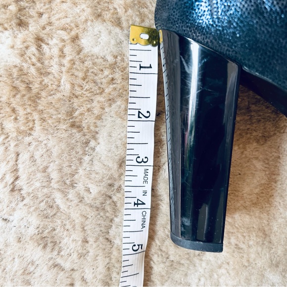 Hogan Platform High Heel Leather Sock Boot In Blue And Black Metallic Size 38 - Picture 9 of 16